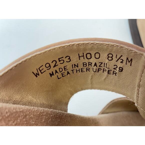 Rockport Sandals Womens 8.5 M Tan Nubuck Leather Wedge Walking Comfort Shoes - Picture 6 of 8